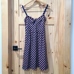 American Eagle Navy Chevron Stripe Summer Sundress Nautical Y2K Preppy Size 8